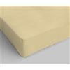 Italian Bed Linen Lenzuolo Sotto con Angoli Singolo, Microfibra, Made in Italy, Lenzuola 90x200 con angolo 35cm, Panna