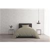 Italian Bed Linen Set Copripiumino 100% Cotone Natural Color, Made in Italy - Parure Copri Piumino - Sacco Piumone 200x200 cm con Doppia Patella e Federa Cuscino, Piazza e Mezza, Tortora/Panna