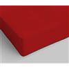 Italian Bed Linen Lenzuolo Sotto con Angoli Matrimoniale Maxi, Microfibra, Made in Italy, Lenzuola 180x200 con angolo 35cm, Rosso
