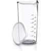 Arendo - Bicchiere per mixer ad immersione da 600 ml - Ideale per frullatore a mano - Misuratore con tappo - Bicchiere per frullati in Copolimero SAN termoresistente