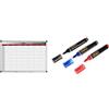 Bi-Office Ga03266170 Planner Settimanale Magnetico, 90 X 60 Cm, Bianco & Inkstringxl Marcatore Ad Inchiostro Liquido Per Lavagna Bianca Con Punta Tonda 3Mm Colori Nero, Rosso E Blu, Confezione Da 3
