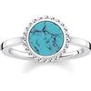 Thomas Sabo Anello Turchese da Donna Argento Sterling 925, Misura 14