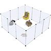 BRIAN & DANY Recinto per Animali da Interno Plastica, Recinzione per Gabbia per Taglia Portatile per Criceti, Cuccioli, Conigli, 12 pannelli, 203 x 101 x 71 cm, Fumo