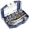 kwb Bit-Box - 17 pezzi inclusi bit, cricchetto reversibile con presa esagonale da 1/4 di pollice in robusta custodia di plastica con clip a cinghia