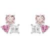 Swarovski Orecchini a lobo Mesmera, Taglio misto, Rosa, Placcato rodio