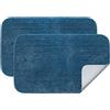 MIULEE Tappeto per Soggiorno 2 Pezzi Tappeto Assorbente Antiscivolo con Tappeti per Sala ad alta Idroscopicità in Microfibra Morbido per Camera da letto Cucina Ingresso 40X60 CM Blu