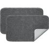 MIULEE Tappeto da Bagno Assorbente Antiscivolo 2 pezzi con Tappeti ad alta Idroscopicità in Microfibra Morbido per Camera da letto Cucina Ingresso 40X60 CM Grigio