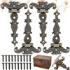 Mikqky 4 Pezzi Bronzo Antico Cerniere, Cerniere Decorative In Bronzo Retrò, Cerniera a T In Lega Di Zinco, C erniere Antiche, C-erniere D-ecorative In Bronzo (4,45 * 2,72 Pollici)