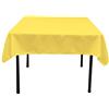 LA Linen Tovaglia quadrata in popeline di poliestere, 132 x 132 x 0,04 cm, giallo chiaro, 132 x 132 x 0,04 cm