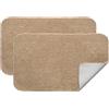 MIULEE Tappeto da Bagno Assorbente Antiscivolo 2 pezzi con Tappeti ad alta Idroscopicità in Microfibra Morbido per Camera da letto Cucina Ingresso 40X60 CM Beige