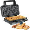 teesa 2 Waffeln Piastra, Waffle Belga, 1000 W, Acciaio Inossidabile, Nero