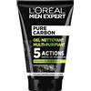 L'Oréal Men Expert puro Carbone Gel Detergente Multi-Purifiant Viso per Uomo -100 ml