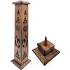 Snadi Support encens (encensoir) Tour en Bois sculpté à la Main en Inde - Design Exclusif et Unique. 30x8x8 cm - Poids 190 g. Porte-encens en Bois