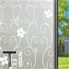 Qualsen Pellicola per Vetri Finestre, Pellicole Privacy Finestre, Pellicola per Vetri Opaca Decorativa Elettrostatica Non Adesiva Anti-UV da Cucina Ufficio Camera (44.3 x 200 cm, Fiore Bianco)
