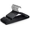 Keplin Grucce Metallo Premium Rivestito in Gomma - Confezione da 20, Salvaspazio, Organizzazione, Robuste Stampelle Abiti per Armadi, Stand Appendiabiti e Binari (Nero)