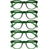 OPULIZE Pop 5 Pacco Retrò Giro Verde Muschio Opaco Liscio Uomo Donna Occhiali Da Lettura Cerniere Molla RRRRR2-6 +2,50