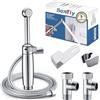 SonTiy - Set di doccetta per bidet in ottone, con pressione regolabile e supporto, per WC, igiene personale e pulizia dei pannolini