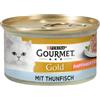 Gourmet Gold Tortini 48 x 85 g Alimento umido per gatti - Mix di Pesce: Tonno + Salmone