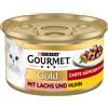 Gourmet Gold Dadini in Salsa 48 x 85 g Alimento umido per gatti - Salmone e Pollo