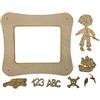 Petra's Bastel News Set Fai da Te Composto da 9 Parti in Legno e 1 formulario in Cartone, Legno, Naturale, 32 x 22 x 11 cm