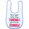 Supermolon 03410 - Ya se Que Estoy Molto Good Ma No Me Comas Bavaglino per bebè, con velcro, blu celeste, unisex