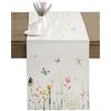Maison d' Hermine Maison d'Hermine Runner da tavolo in 100% cotone, lunghezza 150 cm, per casa, cucina, sala da pranzo, feste, matrimoni, Primavera Estate (Botanical Fresh, 50 cm x 150 cm)