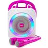 RockJam Macchina per karaoke Bluetooth ricaricabile RockJam da 10 Watt con due microfoni, spettacolo di luci ed effetti vocali