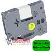 CASSETTA NASTRO LAMINATO COMPATIBILE BROTHER TZE-721 9mm x 8m NERO SU VERDE PER ETICHETTATRICE P-TOUCH
