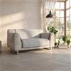 Italian Bed Linen Copridivano Antiscivolo COMFORT Made in Italy - Copridivano 2 Posti con Braccioli, Seduta 125 cm, Salvadivano con Fondo in Gomma Antiscivolo, Proteggi Divano Artigianale in Tinta Unita - GRIGIO CHIARO