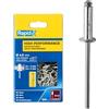 Rapid Scatola da 500 Rivetti in Alluminio da Ø4 x 8 mm Adatti a Fissare Parafanghi, Coperture in Metallo e Plastica, Segnaletica e Lamiere (5001432)