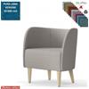 Elleci Office Round Poltrona con 4 piedi legno frassino verniciato naturale rivestimento in Lana vergine Class 1 IM