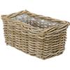Dehner Fioriera in rattan, ca. 40 x 23 x 20 cm, grigio/marrone