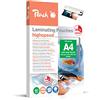 Peach Pellicola di laminazione A4 - 80 mic - 100 pouches - lucido ad alta velocità - utilizzabile in plastificatrici A3 di tutte le marche - PP580-22
