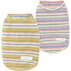 YAODHAOD T-shirt in Cotone a Righe Per Cani, Abbigliamento Per Animali a Righe Colorate è Molto Traspirante e Morbido, Gilet Estivo Senza Maniche, Per Cani di Piccola Taglia e Gatti (2 pezzi) (M)