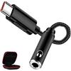ACAGET Adattatore USB C Jack 3.5mm,Adattatore USB Type-C DAC Audio Aux per iPhone 16 15 Pro Max,Adattatore Cuffie per Samsung Galaxy A16 A34 S25 A55 A35 S24 FE S23 A53 A54 Z Fold6 5 One Plus 13 12 Pixel 9 8a