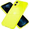 NALIA Chiaro Cover Neon compatibile con iPhone 12 Mini Custodia, Trasparente Colorato Silicone Copertura Traslucido Bumper Resistente, Protettiva Antiurto Skin Sottile Case Morbido, Colore:Giallo