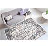 One Couture - Tappeto moderno con frange, effetto usato, per soggiorno, camera dei bambini, colore: crema, beige, blu, per soggiorno, sala da pranzo, corridoio, dimensioni: 80 x 150 cm