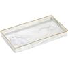 Luxspire Vassoio in Ceramica, Vassoio da Portata, Vassoio Decorativo, Vassoio con Bordo d'oro, Vassoio Rettangolare, Vassoi per Sapone Candele Gioielli Profumi, Organizer da Bagno, S, Marmo Bianco