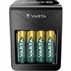 VARTA Caricabatterie incl. 4X AA 2100mAh ricaricabili, caricatore batterie per AA/AAA/9V & dispositivi USB, Power on Demand LCD Charger+, carica a uno slot [Esclusivo su Amazon]