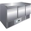 FORCAR Saladette Refrigerata in Acciaio AISI 304 - N° 3 Ante e Piano Inox - Capacità lt 368