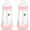 MAM Istruzioni in Lingua Straniera - Mwm - Biberon Easy Start Anti-Colic A138, Brevettato con Tettarella in Silicone Skinsofttm, Ultra Morbido, per Bambini a Partire da 2 Mesi, Rosa, 2 Unità, 260 Ml