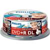 Philips DR8I8B25F/00 DVD+R 8.5 GB, Stampabile, Confezione da 25 Pezzi