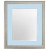 FRAMES BY POST Cornice portafoto in Vetro di plastica, con passepartout, 61 x 50 cm, Dimensioni Immagine 50,8 x 40,6 cm, Colore: Argento, Supporto Blu, 24 x 20 Image Size 20 x 16 inch