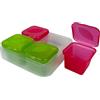 Snips, Congela Sughi & Aromi, 4 Contenitori per alimenti in plastica con coperchio da 100 ml, Colore Rosso e Verde, Misure 15 x 15 x 5,5 cm, Made in Italy, 0% BPA e phthalate free