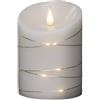 Konstsmide - Candele grandi, 3D, senza fiamma, con funzione timer 4 o 8 ore, 14 x 10 cm, luce bianca a batteria