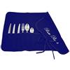 MAGIE DI CASA Porta Posate in Panno cm.35x62 Ricamato - imbustato 1 a 1 - Made in Italy (Blu)