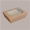 IMBALLAGGI ALIMENTARI 50 Box Alimenti Grande Asporto Carta Marrone Finestra 215x160H65