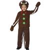 SMIFFYS Costume uomo piccolo Pan di zenzero, Marrone, con top, pantaloni e copricapo Halloween