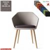 Elleci Office Mimì Poltroncina con base a 4 gambe in legno frassino verniciato naturale rivestimento TESSUTO MINI class 1 IM