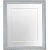 FRAMES BY POST Cornice portafoto in Vetro di plastica, con passepartout, Dimensioni: 40,6 x 30,5 cm, Colore: Argento, Supporto Bianco, 16 x 12 Image Size 12 x 8 inch